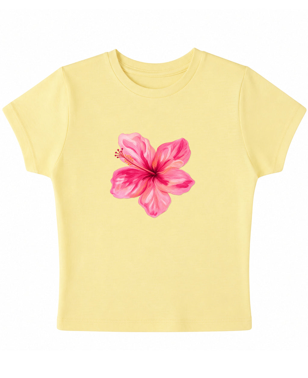 Butter Yellow Baby Tee Front Design