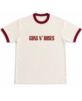 Off White & Maroon Ringer tee Front Design