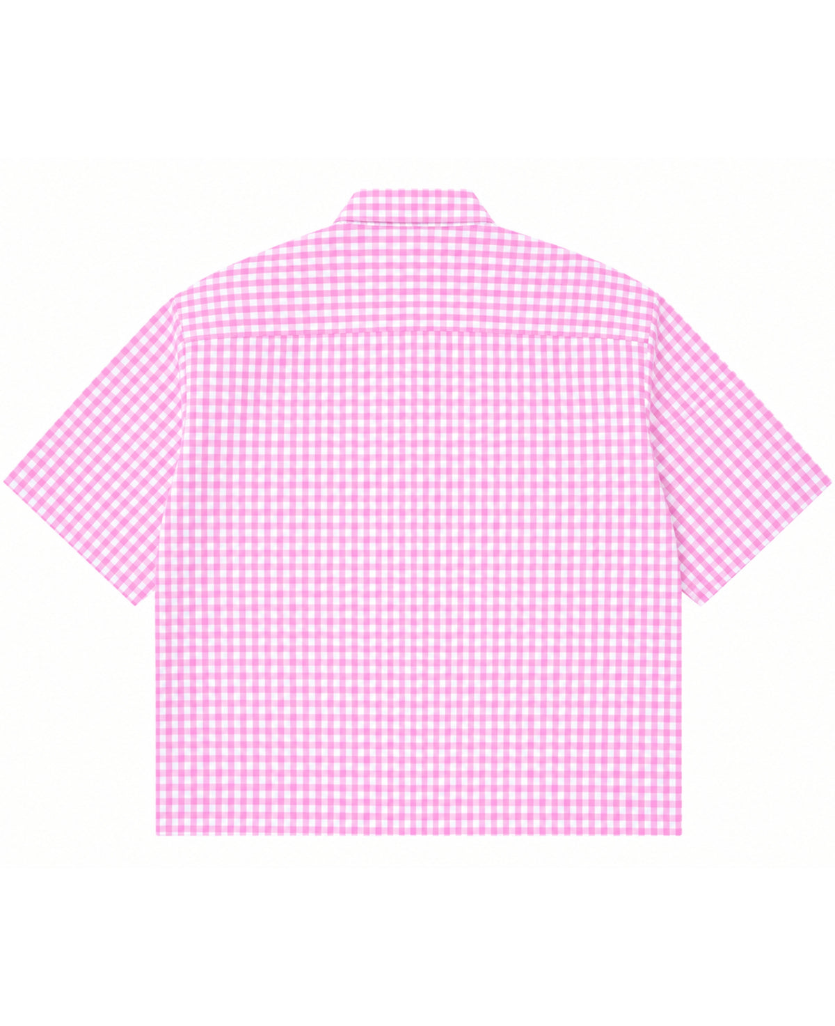 Pink Gingham Oxford Boxy Shirt Back Design
