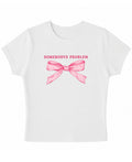White Baby Tee Front Design