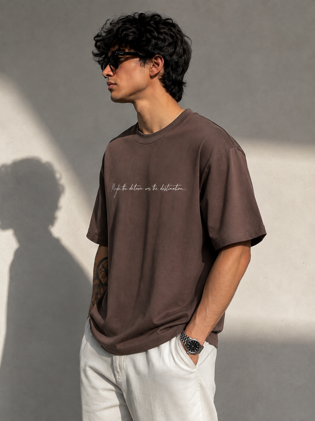 BROWN BOXY FIT T-SHIRT