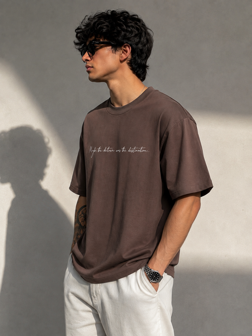BROWN BOXY FIT T-SHIRT