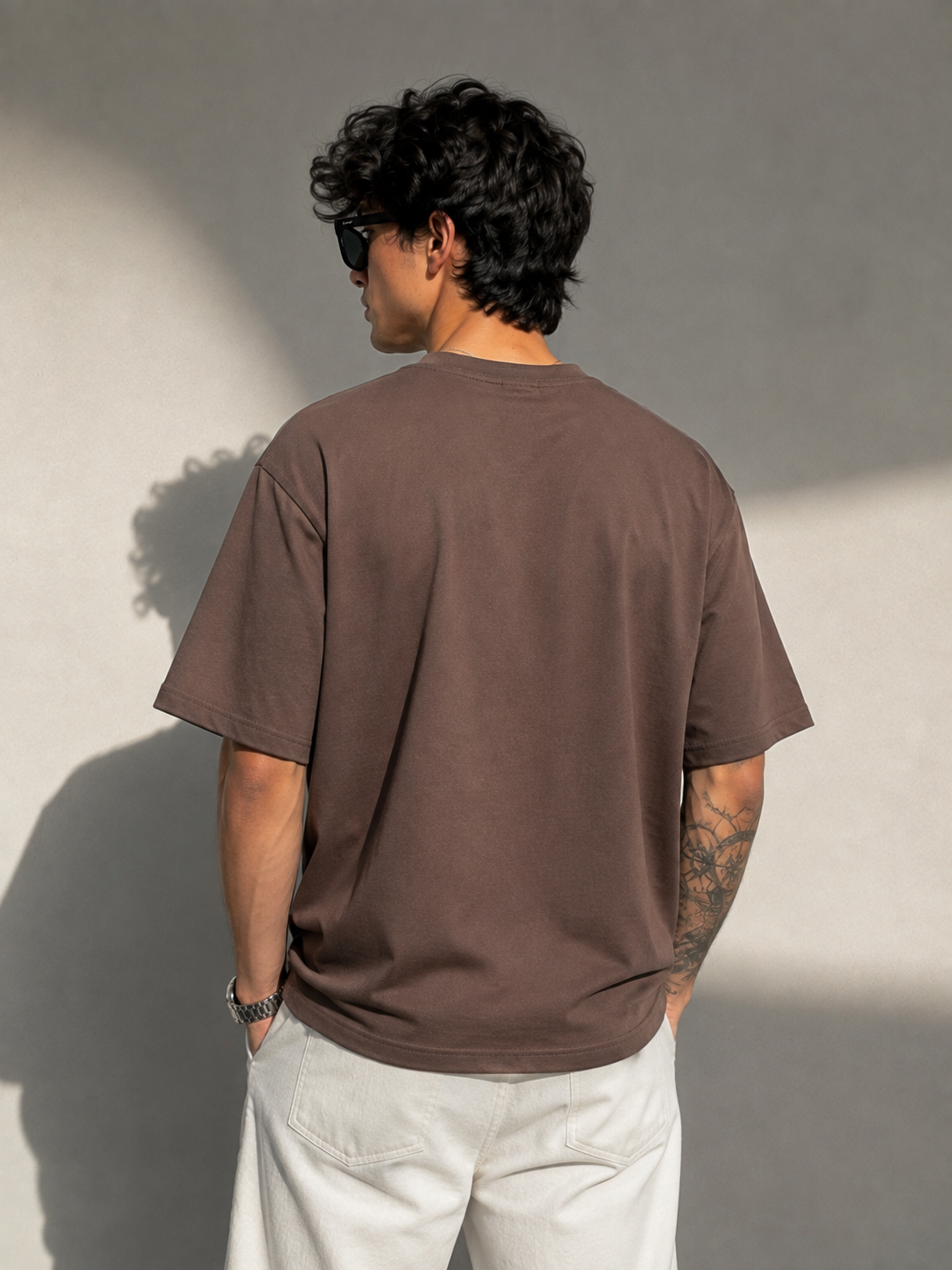 BROWN BOXY FIT T-SHIRT