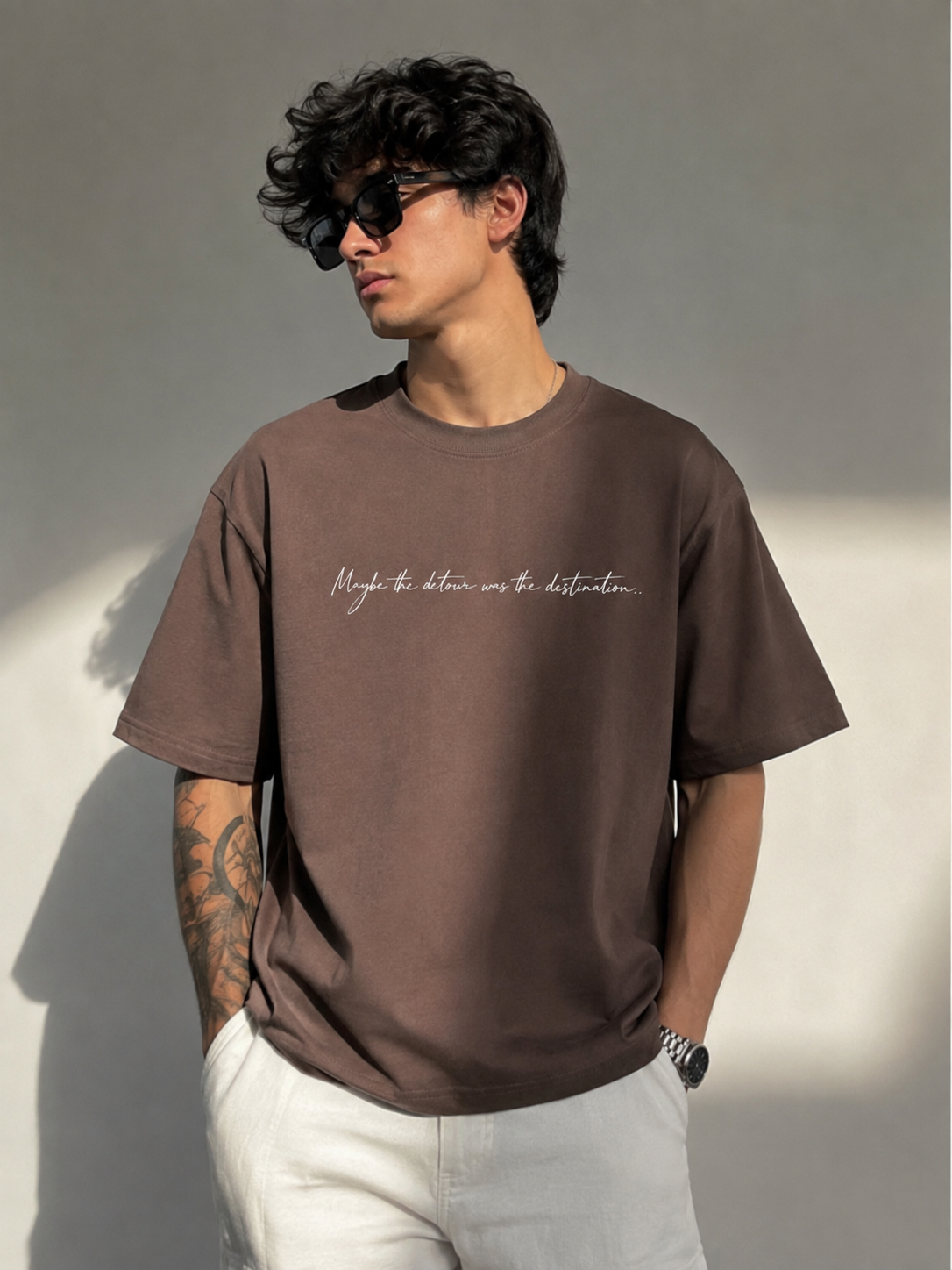 BROWN BOXY FIT T-SHIRT