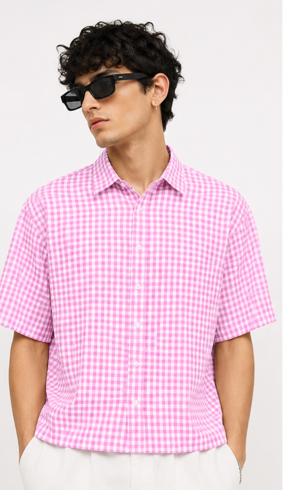 Pink Picnic Oxford Boxy Shirt